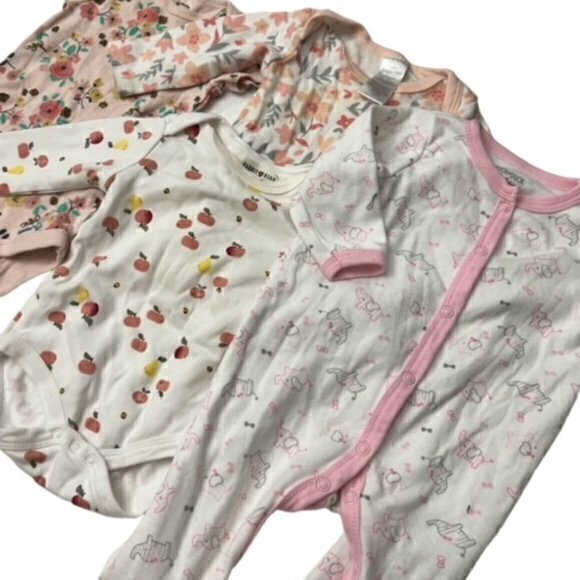 SALE!! 2 for $15 Baby Girls Romper Sleep and Play Bundle 3-6 mos Elephants - Picture 1 of 13